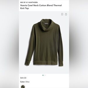 Market & Spruce Cowl Neck Thermal Top size L